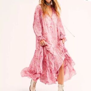 Free People Floral Pink Maxi Dress